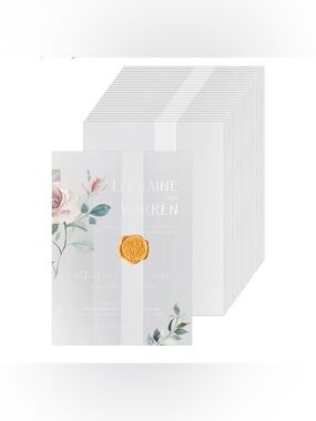 VELLUM PAPER Pre-Folded Sheets for Invitations & Arts & Crafts (Set of 25)
